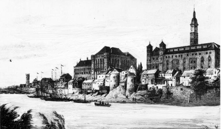 Größter Backsteinbau Europas und im Zweiten Weltkrieg Schauplatz erbitterter Kämpfe: Die Marienburg um 1838