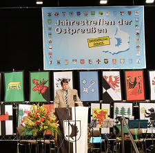 LO-Sprecher Stephan Grigat hob in seiner Rede hervor: "Ostpreuen lebt!" (Bild: E.G.)