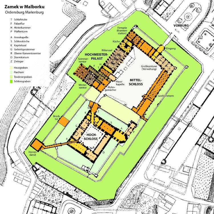 Plan der Marienburg (Westpreuen) - zur Vergrerung anklicken!